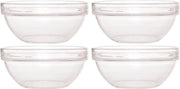 4x Glazen schaaltje/kommetje 17 cm - Snacks serveren - Schaaltjes/kommetjes van glas - Keukenbenodigdheden