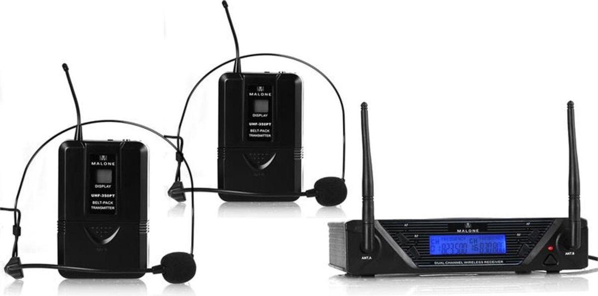 UHF-450 Duo1 2-Kanalen UHF-draadloze microfoon-set