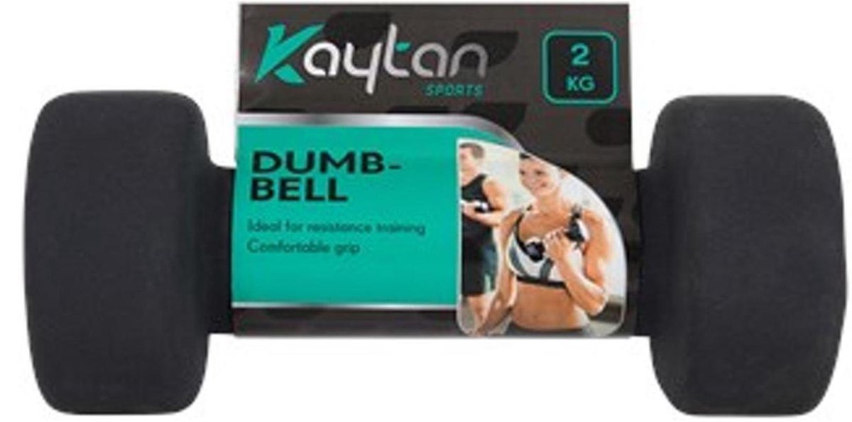 1 x Dumbbell - 2 kg - Zwart