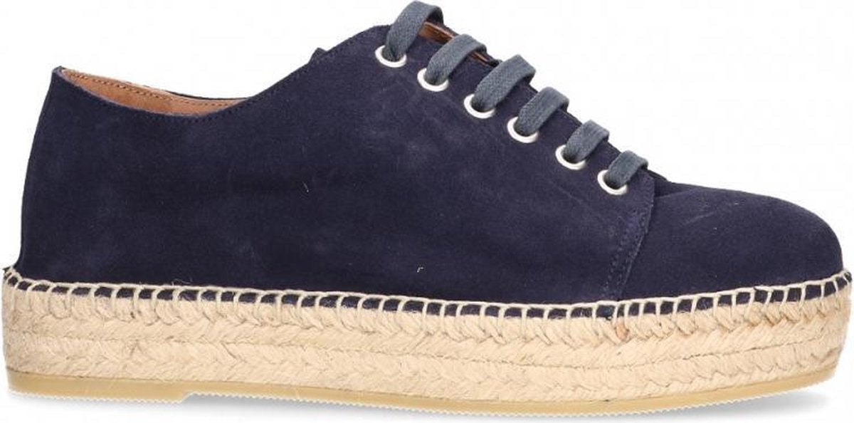 Van Dalen  - Espadrille Veterschoen Suede - Womens - Blue - 41