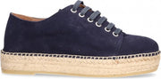 Van Dalen  - Espadrille Veterschoen Suede - Womens - Blue - 41