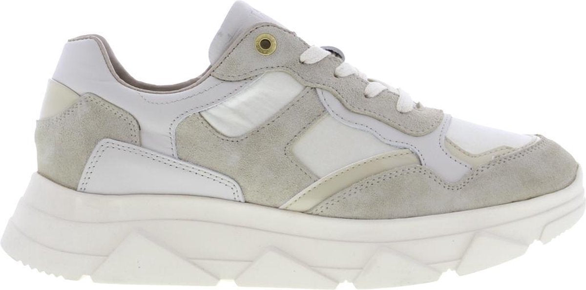Tango | Kady fat 10-u bone white suede/leather/satin sneaker - off white sole | Maat: 36