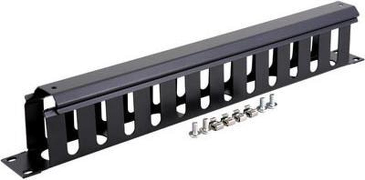 1U Linkbasic kabelgoot - kabelhouder - 19 inch - Zwart