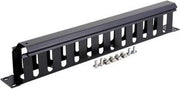 1U Linkbasic kabelgoot - kabelhouder - 19 inch - Zwart