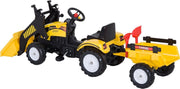Traptractor met aanhanger -Tractor speelgoed - Buitenspeelgoed - zwart + geel - 167 x 41 x 52cm