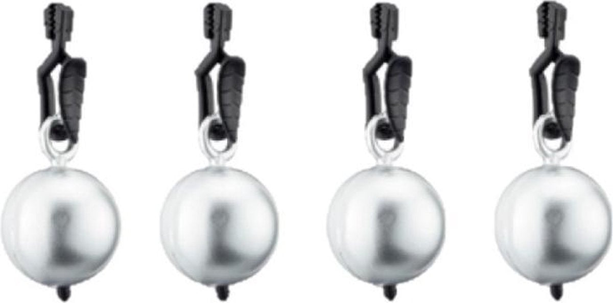 4x stuks tafelkleedgewichtjes zilveren kogels/ballen 3.5 cm - Tafelkleedhangers - Tafelzeilgewichtjes