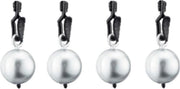 4x stuks tafelkleedgewichtjes zilveren kogels/ballen 3.5 cm - Tafelkleedhangers - Tafelzeilgewichtjes