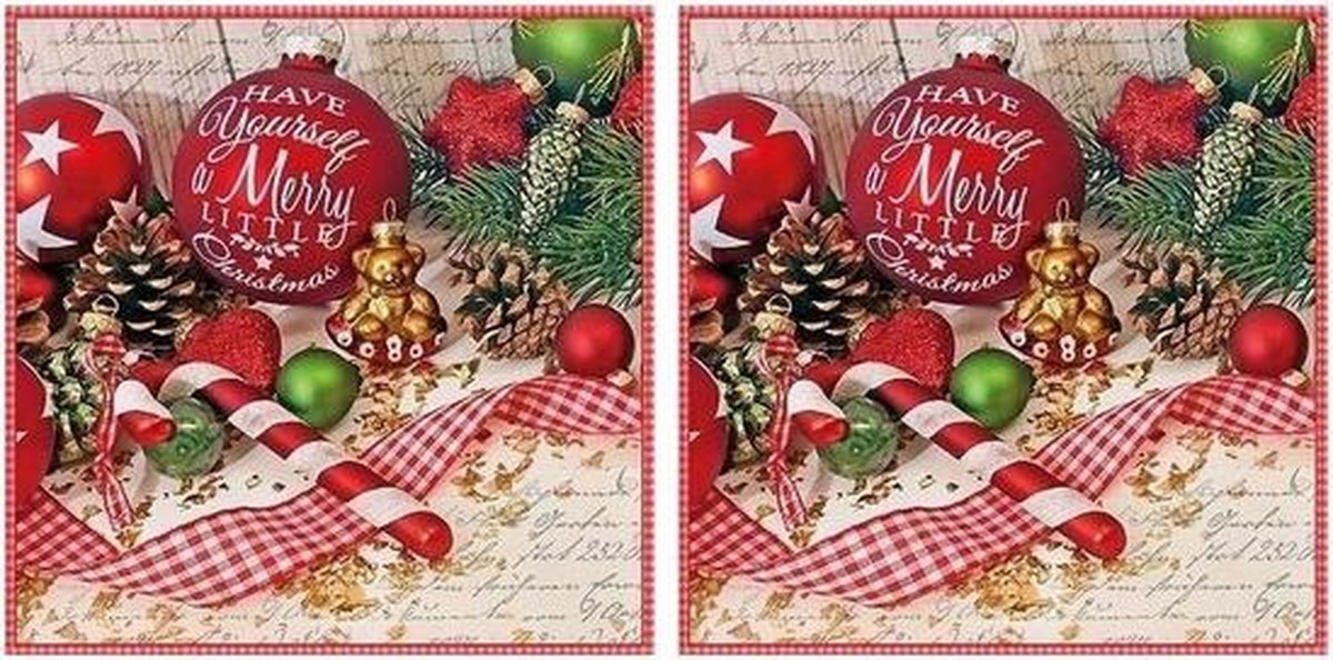 40x Kerst servetten in kerstsfeer 33 x 33 cm - wegwerpservetten/kerstservetten
