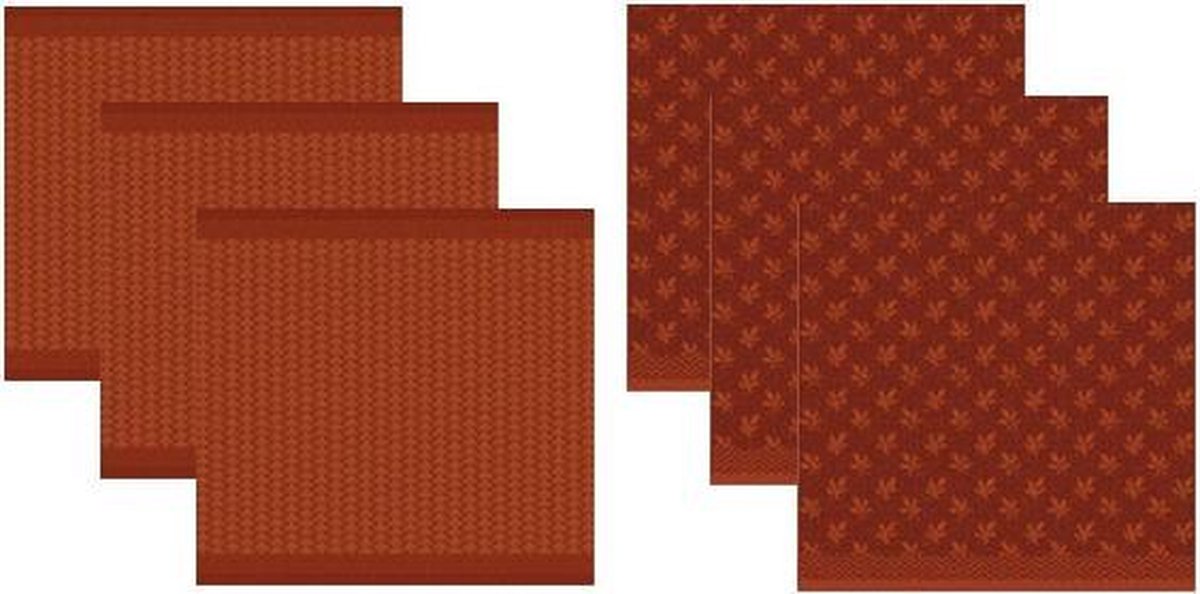 DDDDD Keukendoeken En Theedoeken Set Petals Autumn Red (3+3 stuks)