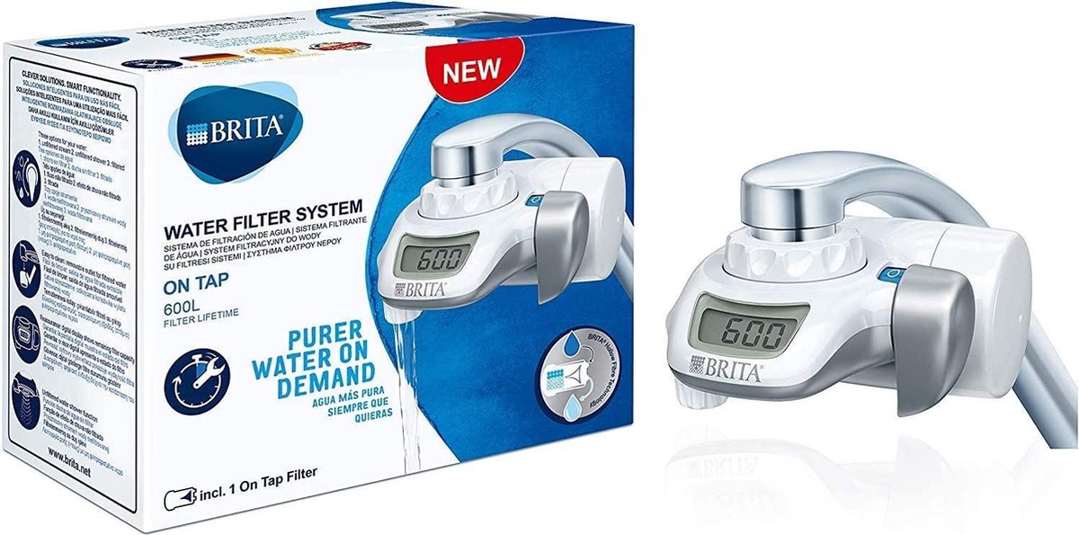 BRITA On Tap Faucet Filtration System - Uitstekend smakend gefilterd water - Inclusief 1 BRITA ON TAP kraanfilter - 600 liter water gefilterd per patroon - Witte kleur