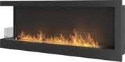 Infire - bio ethanol haard hoek links - sfeerhaard  met glas - inzethaard 120x45cm.
