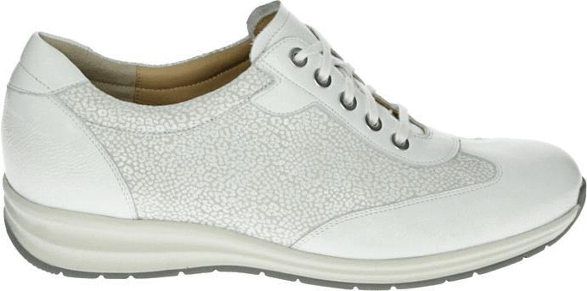 Durea 6164 H - Volwassenen Dames sneakersDames veterschoenen - Kleur: Wit/beige - Maat: 42