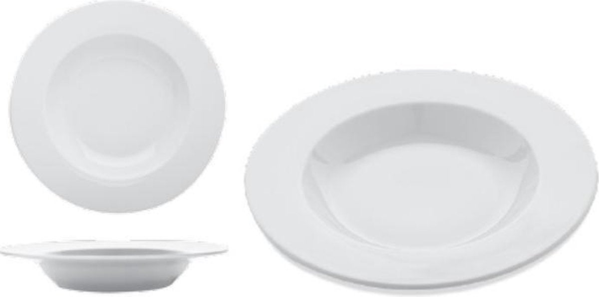 Gural Delta Set 6 Diep bord 30 cm Wit Porselein 10086