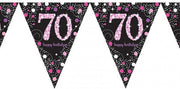 Vlaggenlijn 70 Sparkling celebrations roze 4 meter