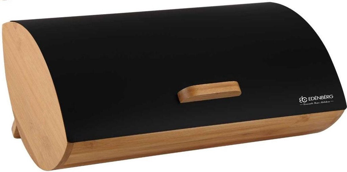 Edënbërg Black Line - Broodtrommel - Vershouddoos - Bamboe/RVS