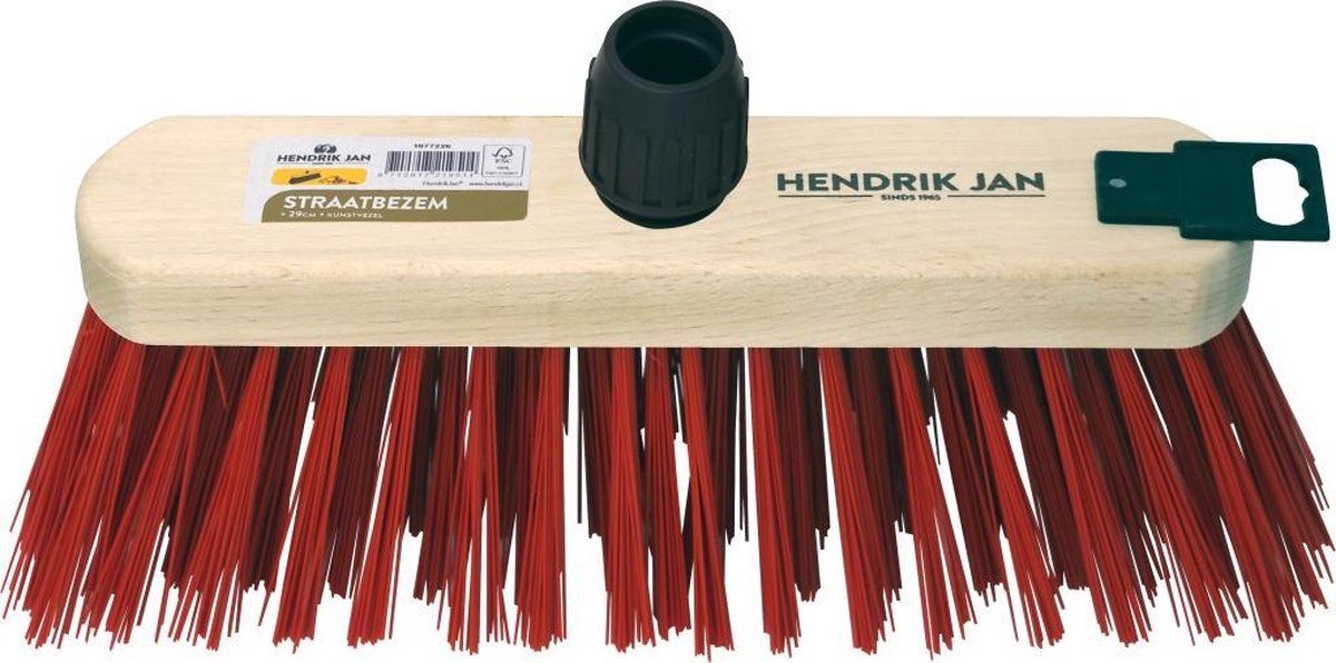 Hendrik Jan - Straatbezem - Harde kunstvezels - Met steelhouder
