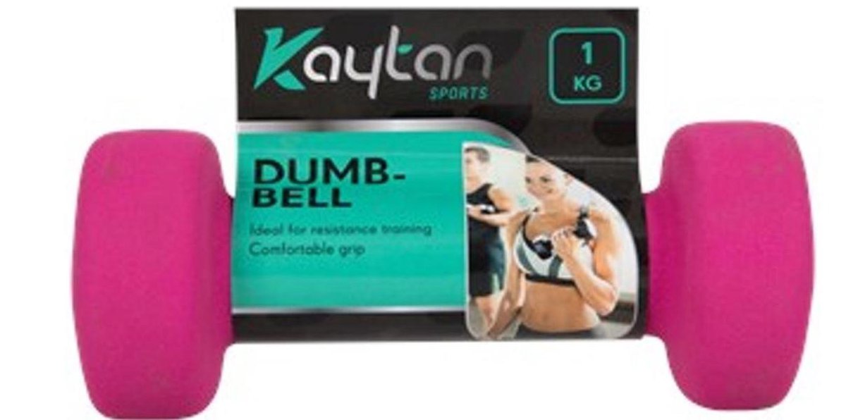 2 x Dumbbells - 1 kg - Roze