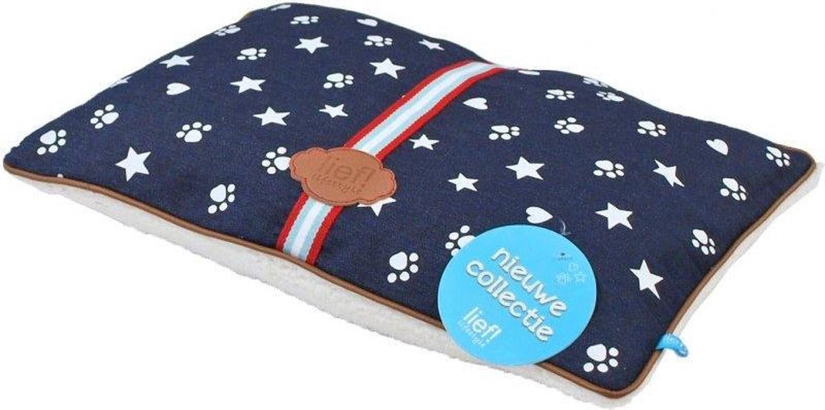 Lief! Hondenkussen Tweezijdig Unisex - Maat: 67 cm (L) x 42 cm (B)
