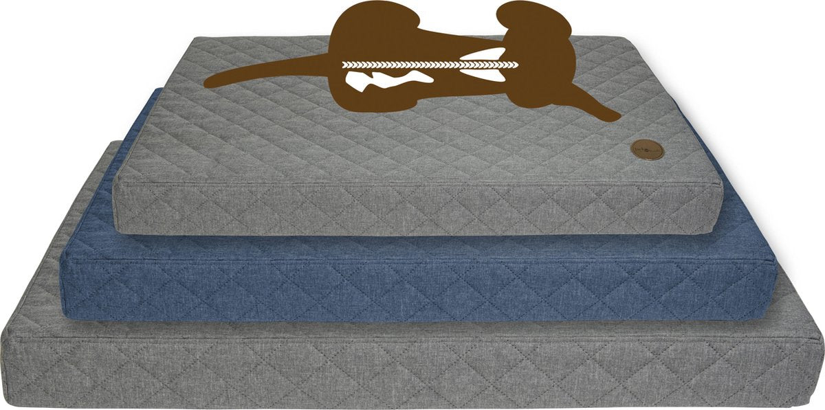 Jack and Vanilla Hondenkussen JV CHECKMATE Orthopedisch Hondenbed Grijs-100x70x9cm