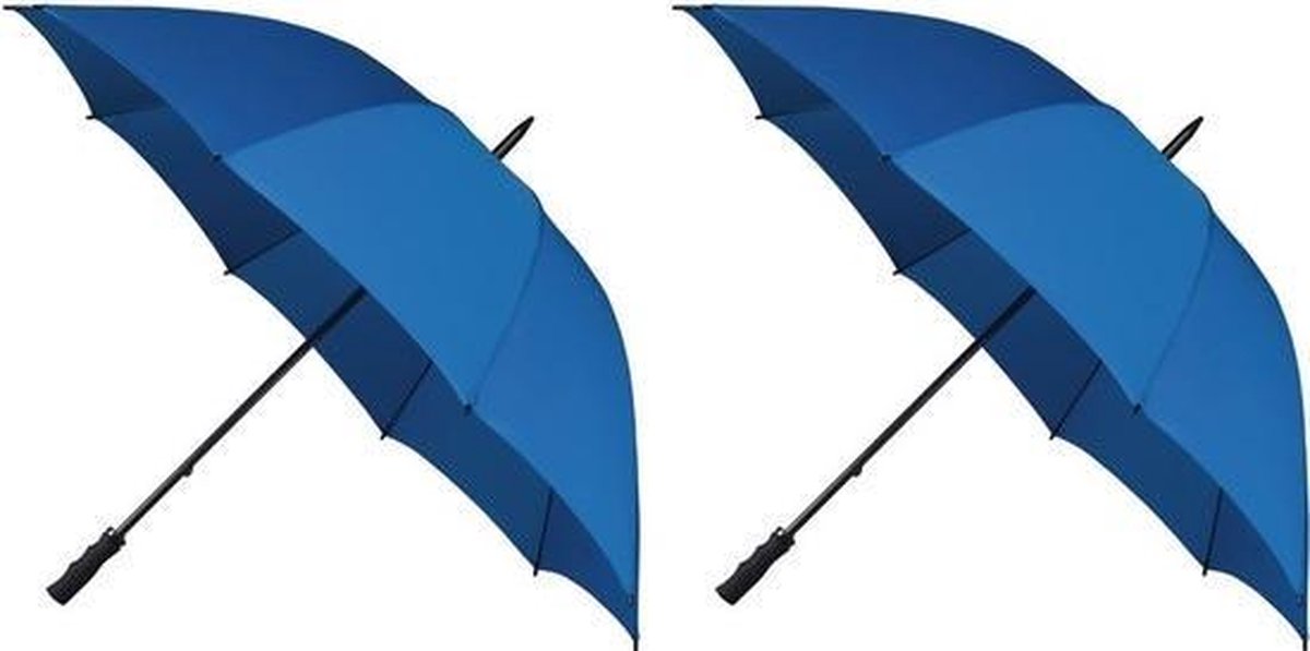 2x Golf stormparaplus donkerblauw windproof 130 cm - Stormproof paraplus