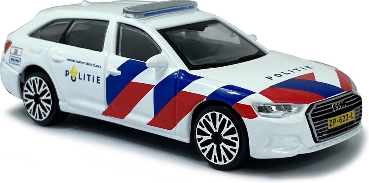 Modelauto Audi A6 Politie Nederland - Schaal 1:43 - 11 x 4 x 3 cm - politieauto/politiewagen - Speelgoedauto / miniatuurauto
