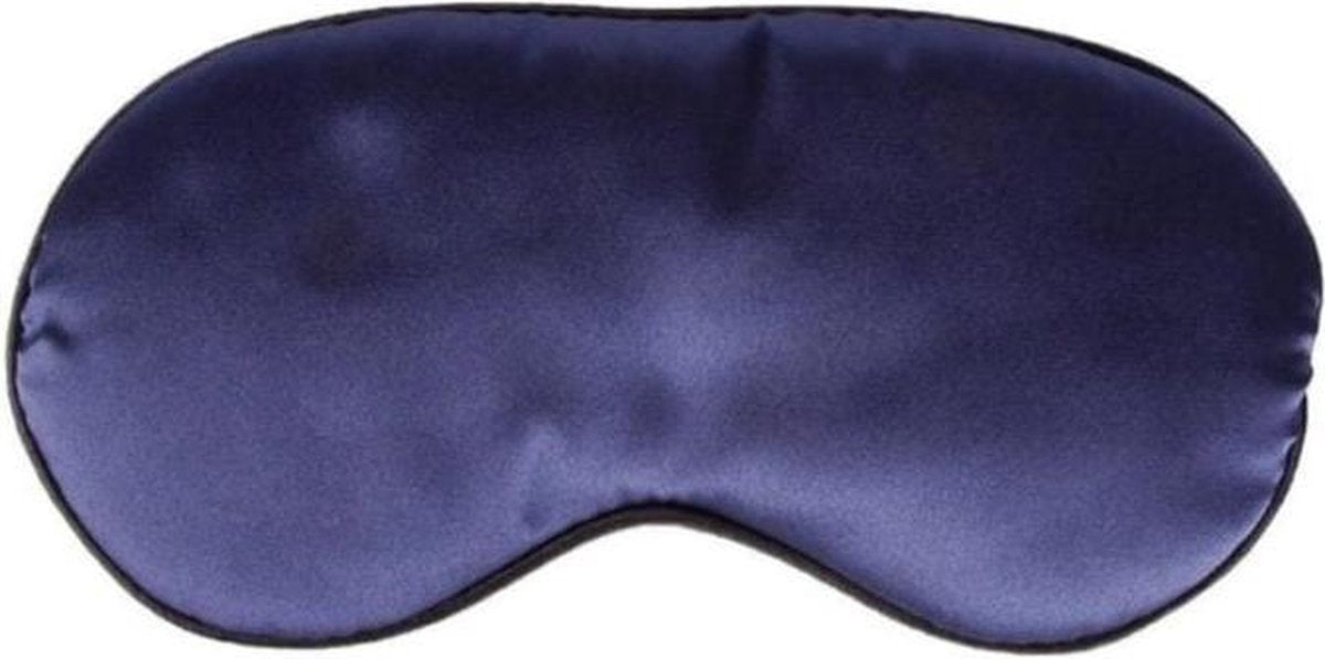 Zijden Slaapmasker Chique – Reismasker – Oogmasker – Marineblauw met bies