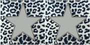 40x Panterprint servetten met zilveren ster 33 x 33 cm - wegwerpservetten/kerstservetten