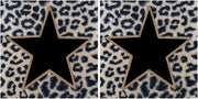 40x Panterprint servetten met zwart/gouden ster 33 x 33 cm - wegwerpservetten/kerstservetten