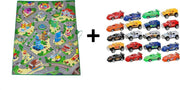 Auto speelmat + 10 speelgoed auto's - verkeer speel kleed kinderen - Leuk jongens cadeau!