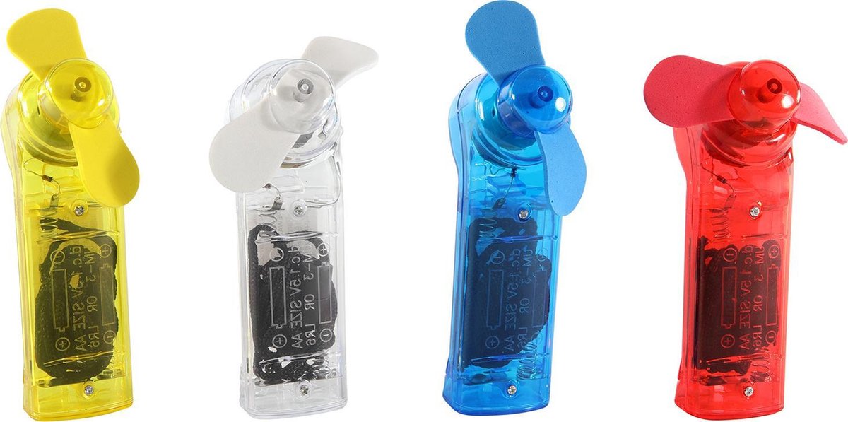 Mini Ventilator - 4 stuks - 4 kleuren - Batterij