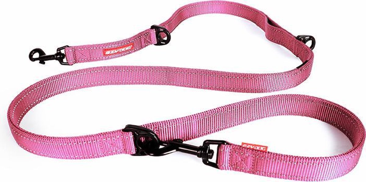 EzyDog Vario 6 - Hondenlijn / riem - 25mm breed - Roze