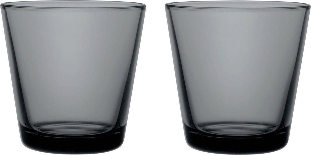 Iittala Glazen Kartio Donkergrijs 210 ml - 2 Stuks