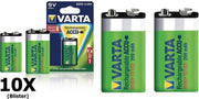 10 Stuks - Varta Oplaadbare Batterij 9V E-Block 200mAh