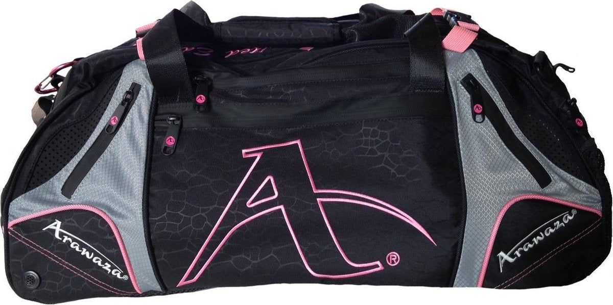 Multifunctionele sporttas & rugzak Arawaza | zwart-roze - Product Kleur: Roze / Product Maat: M