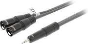 XLR Stereo Cable 2x XLR 3-Pin Male - 3.5 mm Male 1.5 m Dark Grey