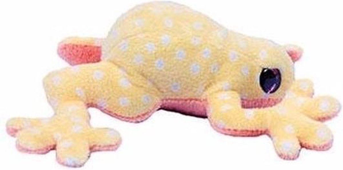 Pluche licht gele kikker knuffel 15 cm
