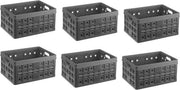VOUWKRAT - BOODSCHAPPENKRAT 32L SET Á 6 STUKS ANTRACIET