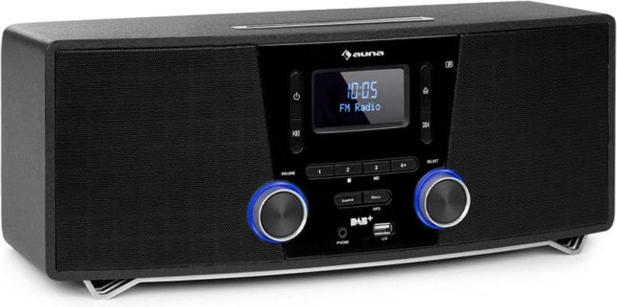 Stockton micro-stereoinstallatie max. 20W DAB+ FM CD speler BT OLED zwart