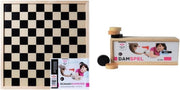 Longfield Compleet damspel met dambord en damstenen + gratis compleet dobbelset
