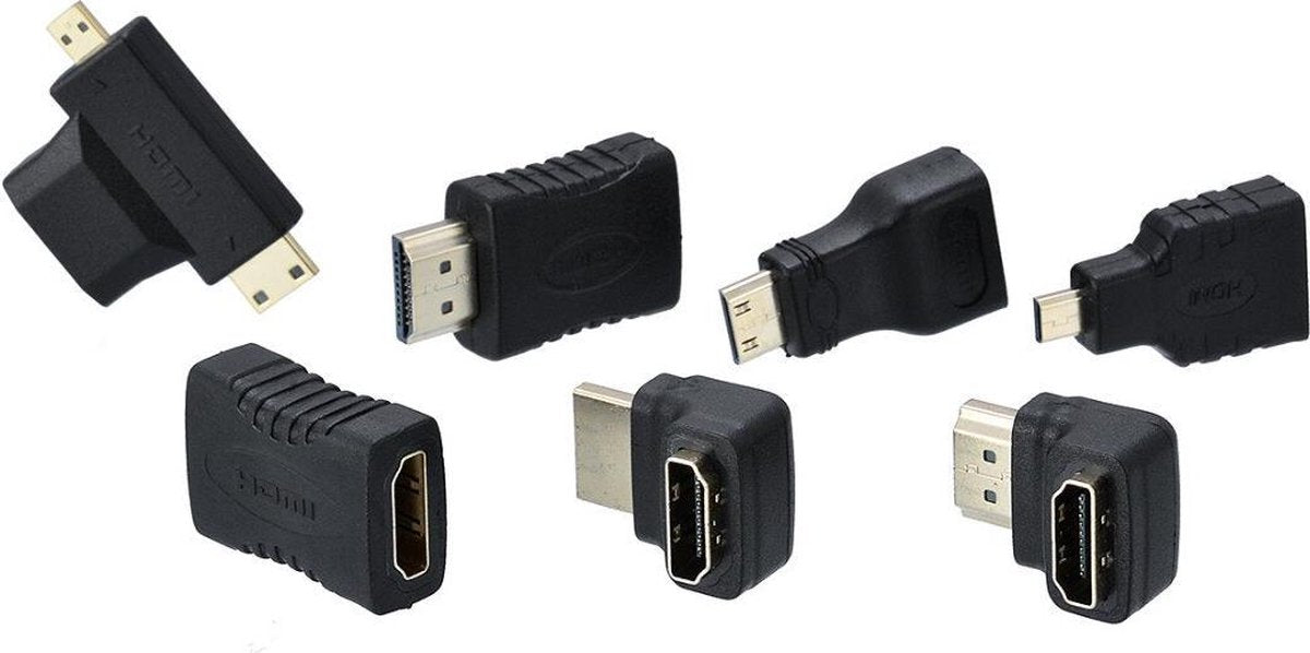WiseGoods - HDMI Splitters Adapters Set - HDMI Adapter Kit - Mini en Micro HDMI Converter voor HDTV - 7 Stuks