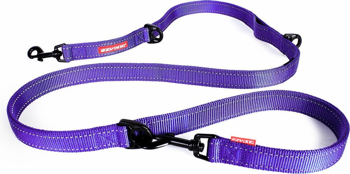 EzyDog Vario 6 - Hondenlijn / riem - 25mm breed - Paars
