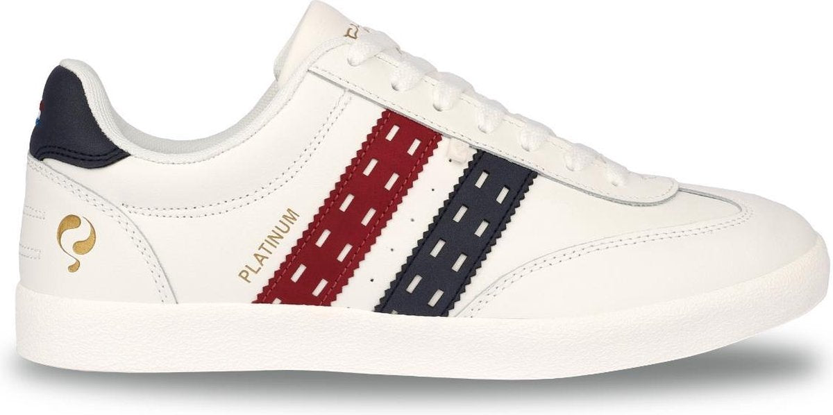 Heren Sneaker Platinum  -  Wit/Rood-Donkerblauw