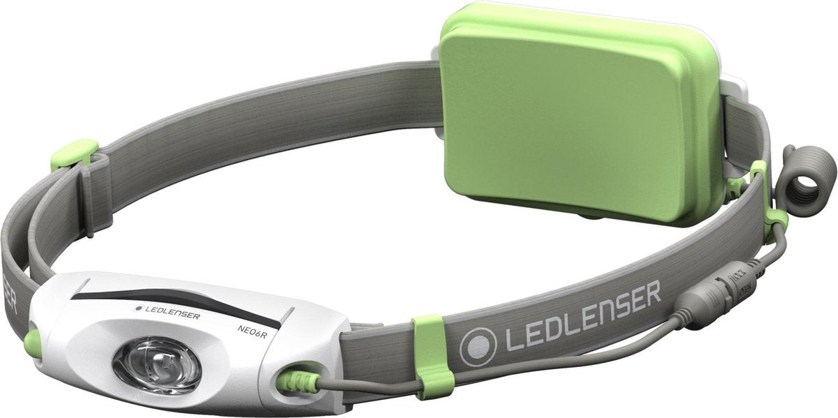 Ledlenser - NEO-6R Groen - Jogging hoofdlamp & borstlamp in één- Oplaadbaar - Breedbeeldformaat - niet-verblindend - 240 lm