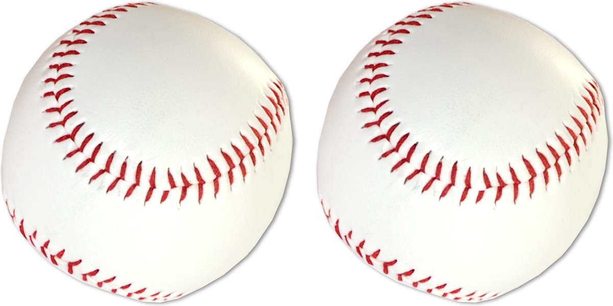 2x Witte honkballen PVC - 130 gram - 7 cm - Baseball - Softbal - Buitenspeelgoed balsport - Professionele honkballen - Sportief speelgoed