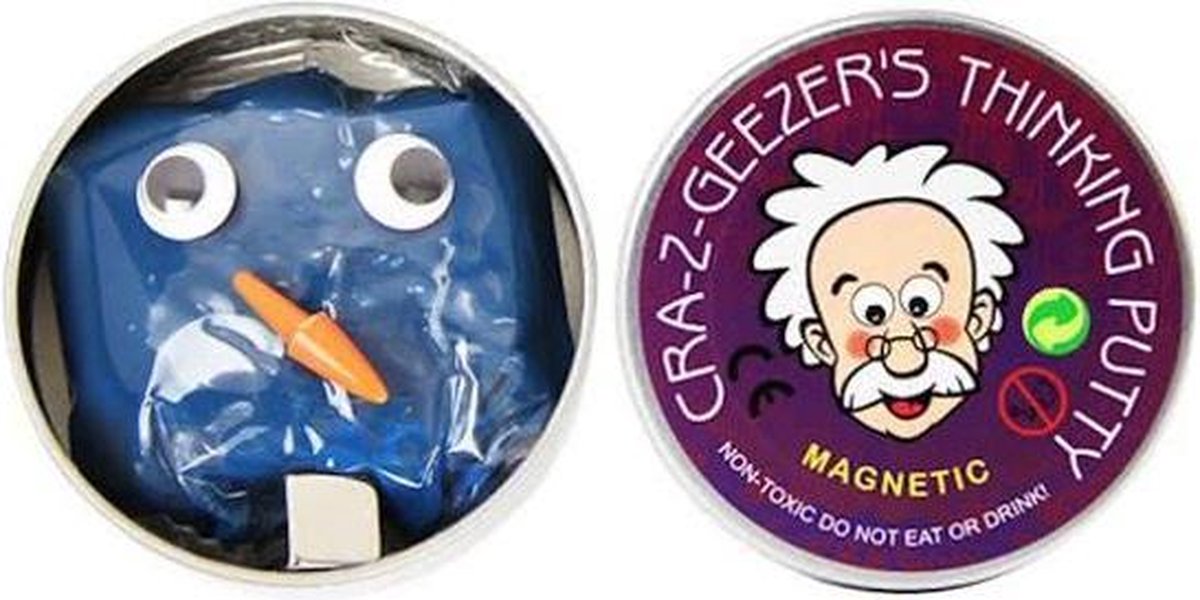 Intelligente putty/klei - blauw | Magnetische plasticine in blikje met super sterke magneet van 1 x 1 cm