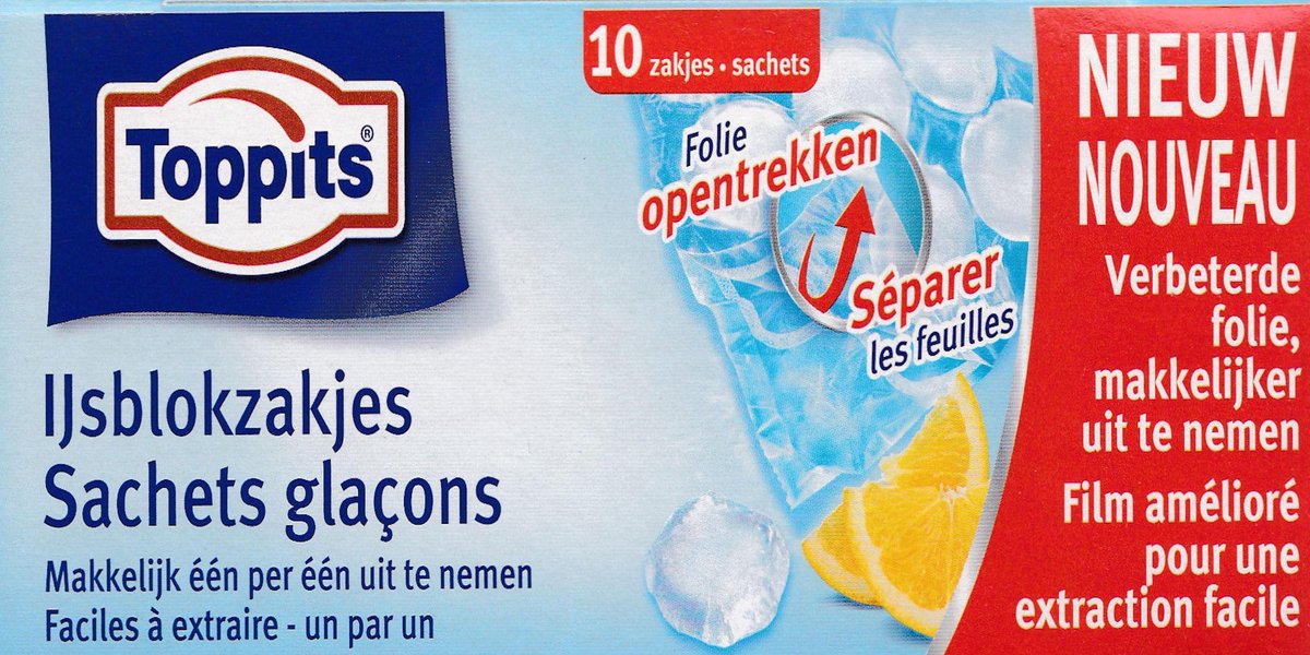 Toppits ijsblokzakjes - 6 doosjes - 10 zakjes elk