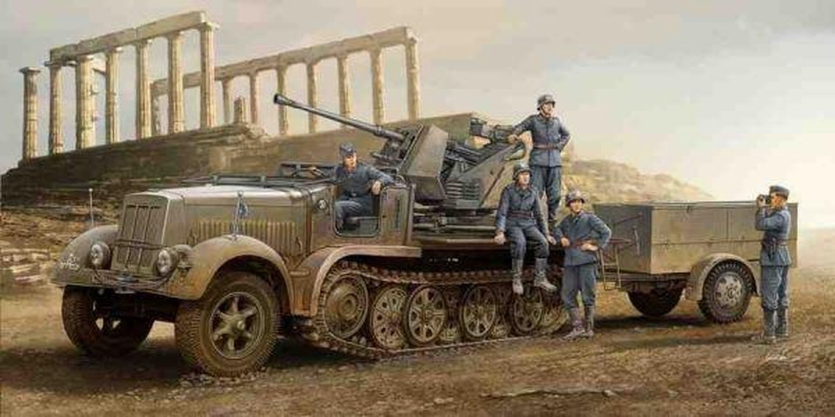 Military German 3.7cm Flak 37 auf SD.KFZ.7/2 Early Version
