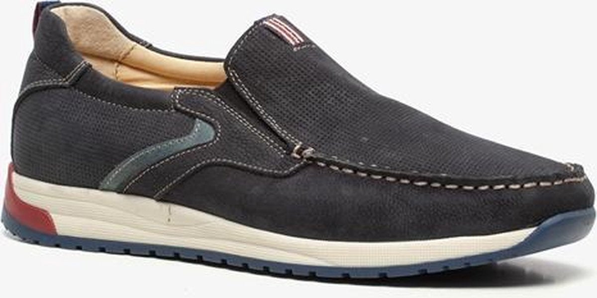 Van Beers leren heren instappers - Blauw - Maat 41