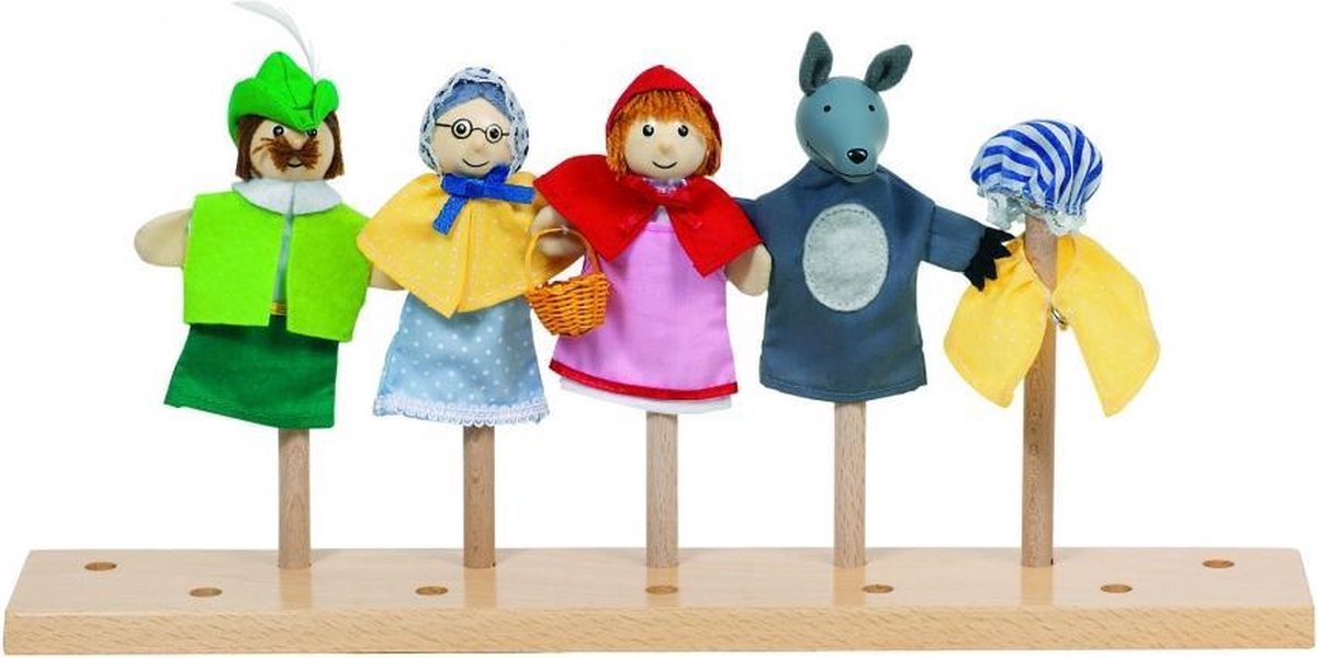 Goki Vingerpoppen set roodkapje 4 stuks 10