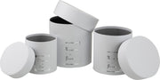 J-Line Set Van 3 Dozen Rond Hoog Maison Papier Wit/Zilver